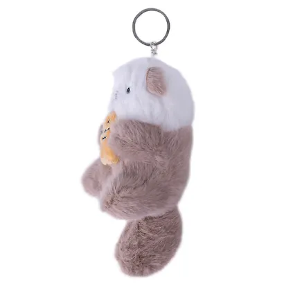 Брелок Нерпа с рыбкой бежевая (текстиль) - фото 2