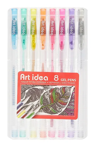 Ручки гелевые Art idea, 8 цветов 1 мм - фото 1