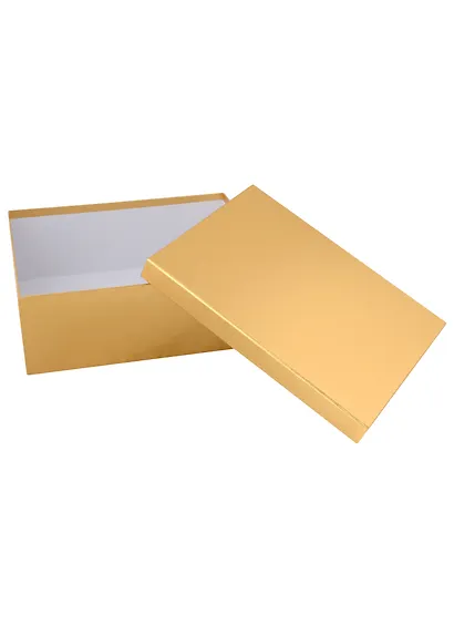 Коробка подарочная "Металлик желтый" 23*30*11см, картон - фото 3