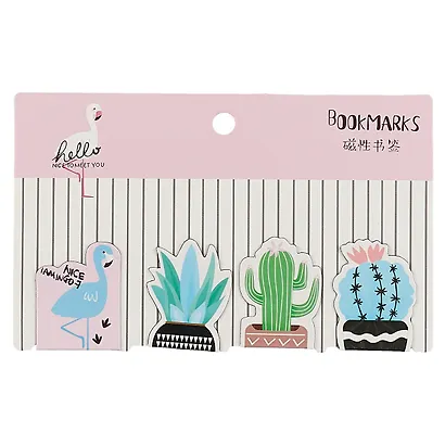 Магнитные закладки «Фламинго и кактусы», 4 штуки - фото 1