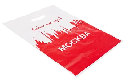 Пакет Любимый город Москва 30*40 красный п/э - фото 2