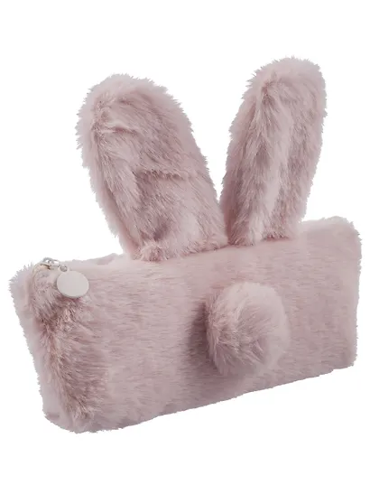 Пенал-косметичка для девочек из искусственного меха с подкладкой "Rabbit", розовый, Yoi - фото 5