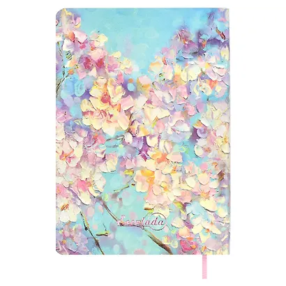 Ежедневник недат.  А6+ 120л 126х174 "Наппа" ВИШНЯ ЦВЕТЁТ , иск.кожа, мягкий переплет, тиснение фольгой, офсет, ляссе - фото 12