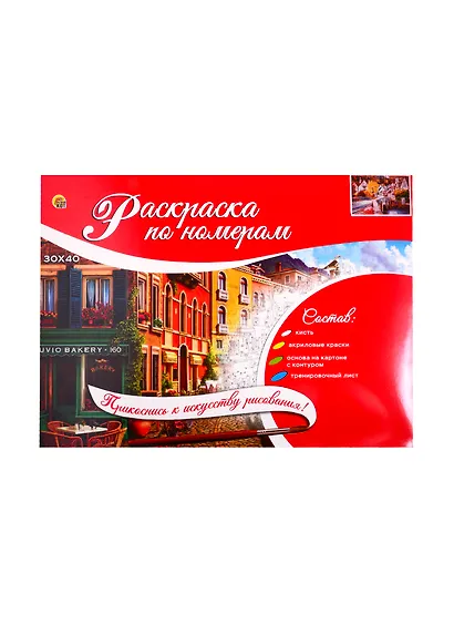 Набор ТМ Рыжий кот Раскраска на картоне А3 (в коробке) Красивый городок (Арт. Р-2550) - фото 2