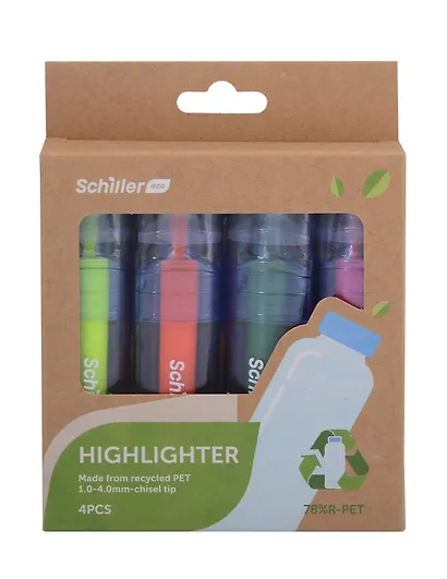 Текстовыделители "ECO", 4 штуки, 1-4 мм, Schiller - фото 4