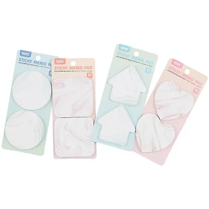 Блок бумаги самоклеящийся 70*70мм 2*30л. "Мрамор", ассорти - фото 5