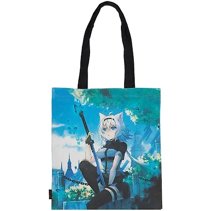 Сумка-шоппер Аниме Девушка-волшебница с бабочками Сёдзё, цветная 40см.*32см. - фото 1