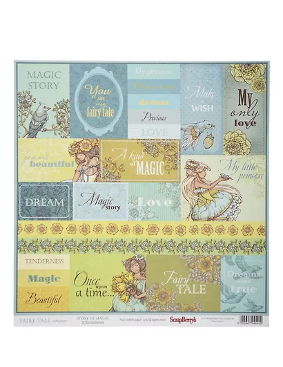 Бумага для скрапбукинга 30,5х30,5 см 180 гр/м двусторон Сказка про Фей Сказка - фото 1