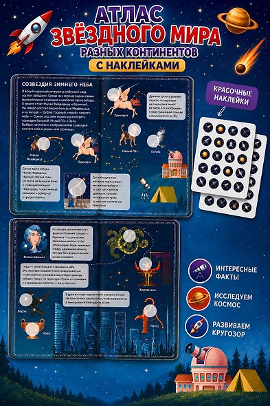 Атлас звёздного мира. 101 наклейка - фото 5