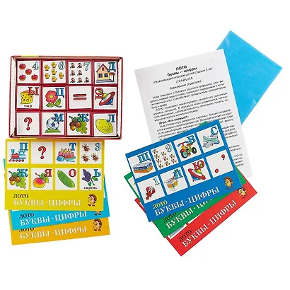 Лото "Буквы-цифры", 48 фишек, 6 карточек, Step - фото 2