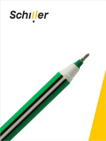 Ручки шариковые синие 12 штук "Stripe" 0,5 мм, Schiller - фото 2