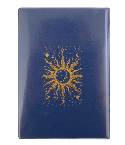 Обложка для паспорта Карты Таро Солнце и Луна (синий) (ОП2023-402) - фото 3