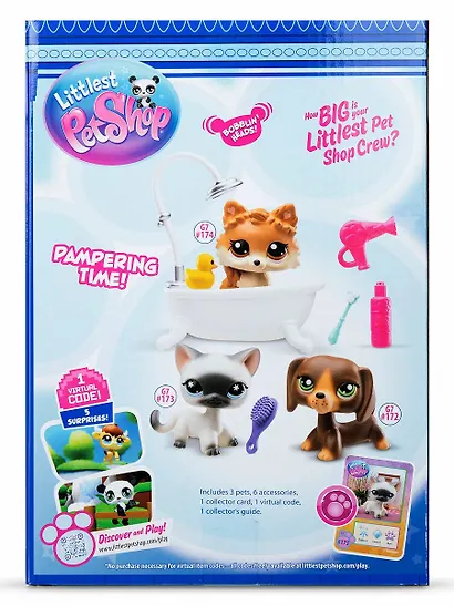 Игровой набор Littlest Pet Shop, "Груминг СПА", 3 фигурки мини-животных с аксессуарами, подарочная упаковка, 4+ - фото 6