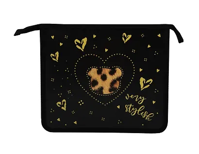 Папка для тетрадей А5 "Стильный мишка" 1отд, молния, пластик - фото 1