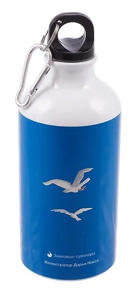 Бутылка с карабином СПб Ноксо Наедине с Петербургом Чайки и гирлянды (металл) (500мл) (БМ2025-55) - фото 3