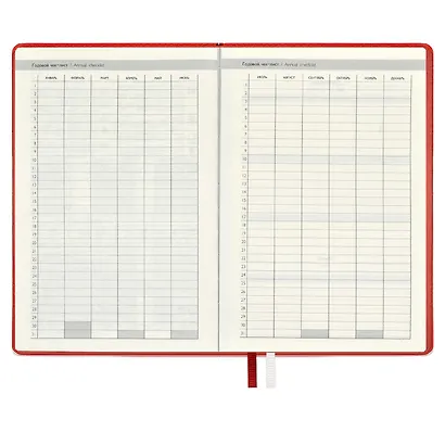 Ежедневник недат. А5 160л "Бакстер" красный, белый, кожзам, тв.переплет, карман, офсет, ляссе - фото 5