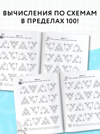 3000 примеров по математике. Вычисления по схемам в пределах 100. Все действия с тремя числами. Ответы. 2 класс - фото 4