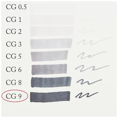 Маркер художественный "Сонет" холодный серый 9, двухсторон., тонк. и широк.долото, Сонет - фото 3