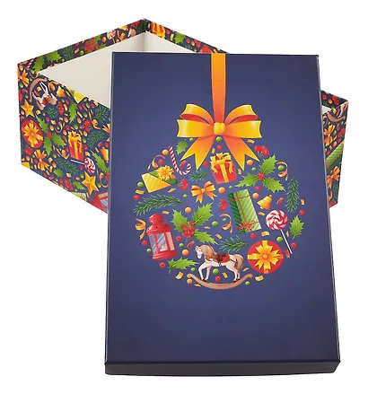 Коробка подарочная "НОВОГОДНЯЯ ИГРУШКА" 28.5*18.5*12см, Новый год, картон - фото 4