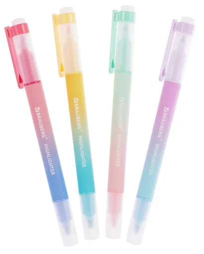 Текстовыделители 04цв "GRADE" двусторонние, ПВХ, подвес, BRAUBERG - фото 2