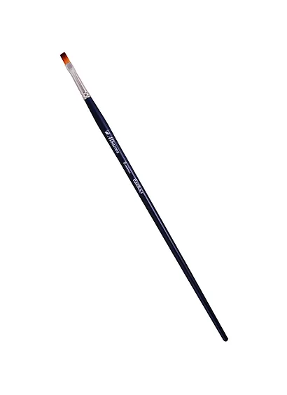 Кисть художественная Байкал синтетика, плоская, №6, длинная ручка, шк07824 - фото 1
