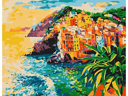 Картина по номерам на подрамнике "Яркий Риомаджоре" (17х22) - фото 1