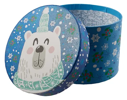 Коробка подарочная "Зимний мишка" 16*11,5см, Новый год, картон - фото 4