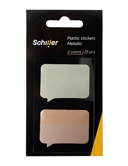 Закладки самоклеящиеся 40*28 мм, 2 цветов*25 листов, "Сноска" металлик, Schiller - фото 2