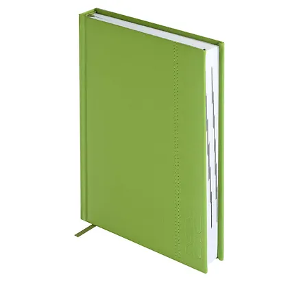 Ежедневник дат. 2026г. А5 176л "Наппа" салатовый, кожзам, тв.переплет, обл.поролон, блинт.тиснение, офсет, справ.мат-лы, ляссе, инд.уп - фото 3