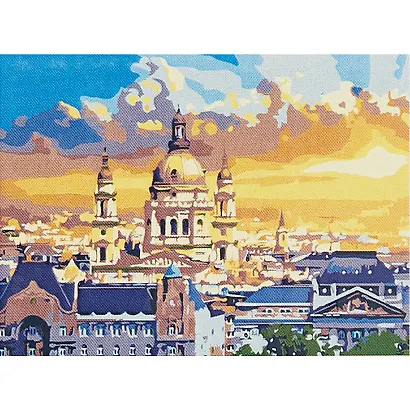 Холст с красками по номерам "Здание оперы на закате", 22 х 30 см, 14цв - фото 1