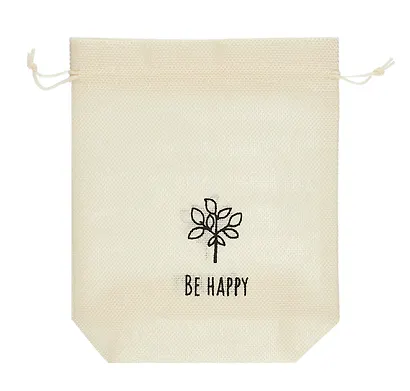 Мешок холщовый «Be happy», бежевый, 20*25*6см, шнурок - фото 3