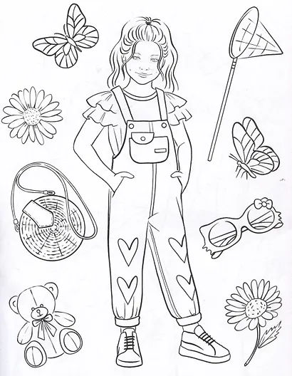 Модные девчонки. Раскраска - фото 4