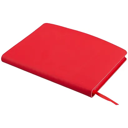 Ежедневник недат. А6 136л "SOFT TOUCH" пламенный красный, интегр.обл., иск.кожа, тонир.блок, скругл.углы, цв.торец, ляссе - фото 2