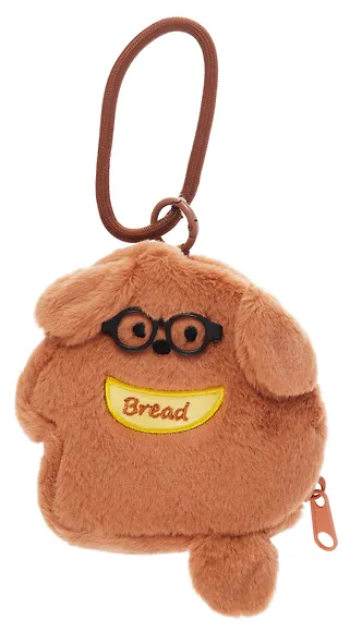 Брелок-кошелек Собачка коричневая в очках (текстиль) (13см) (12-Station-202508-XP6) - фото 1