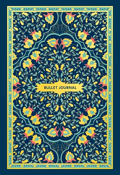 Книга для записей А5 80л тчк. "Bullet Journal (ковер золотой)" с наклейками - фото 1