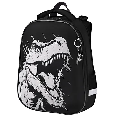Ранец "Scary dino" 2 отделения, 38*28*14см., брелок, светящийся рисунок - фото 1