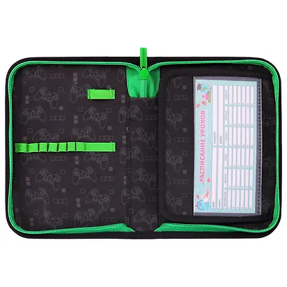 Пенал 1отд. "Pixel gamepad" с наполнением, 21*14см, 1 отк. планка, 24 предмета - фото 3