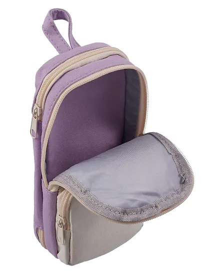 Пенал-рюкзачок на молнии "Pastel", 3 отделения, сиренево-бежевый, Yoi - фото 7
