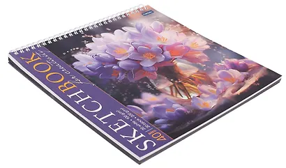 Скетчбук 240*240 40л "Грация букета" черн. внутр блок 200 г/м2, белый внутр блок 100 г/м2, тв.обложка, гребень - фото 2