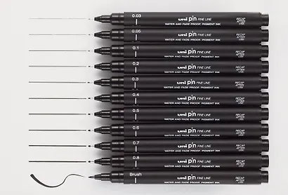 Линер черный "PIN" 005, толщина линии 0.2, UNI - фото 7