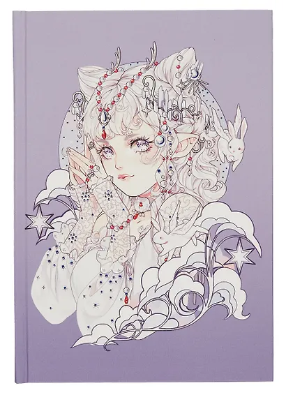 Книга для записей А5 96л кл. "Fairy (Эксклюзив)" 7БЦ, ламинация soft touch, тиснение фольгой "Galaxy", офсет - фото 1
