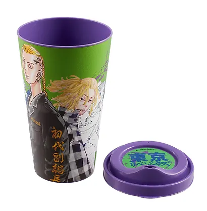 Стакан с крышкой Токийские мстители. Майки и Дракэн (пластик) (550 мл) - фото 4