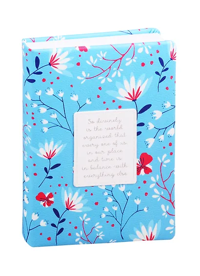 Ежедневник недат. А5 160л Romantic синий, иск.кожа, обл.поролон, нашивка с тиснением, ляссе - фото 1