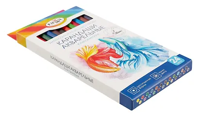 Карандаши акварельные 24цв "Классические" с кистью, к/к, Гамма - фото 3