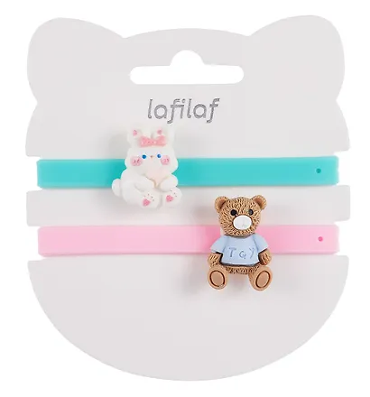 Набор парных браслетов Мишка и Кролик (силикон) (12-04407-B80) (Lafilaf) - фото 3