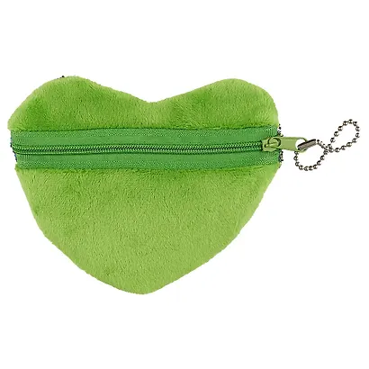 Кошелек на молнии с блестками Сердце (13см) (текстиль) - фото 2