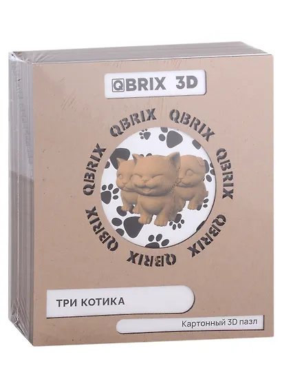 QBRIX Картонный 3D Конструктор Три котика - фото 1