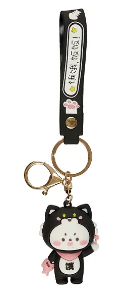 Брелок Зайчик с рыбкой в кигуруми (ПВХ) (6см) в ассортименте - фото 2