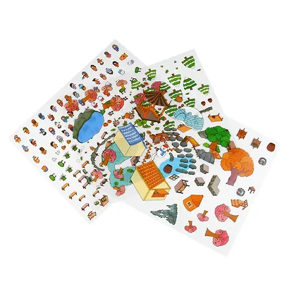 Наклейки-румбокс для создания миниатюрных сцен "4 сезона", размер 264х211 мм. Металлический пинцет в наборе - фото 7