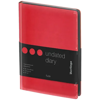Ежедневник недат. B6 136л "Fuze. Красный" иск.кожа, цветной срез - фото 9